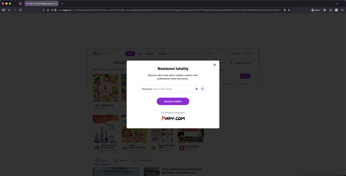 Aggregator of goods (for example, Kupi.cz)